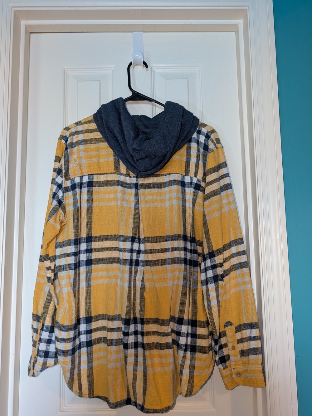 American Eagle Outfitters Yellow Plaid Hooded Utility Jacket
